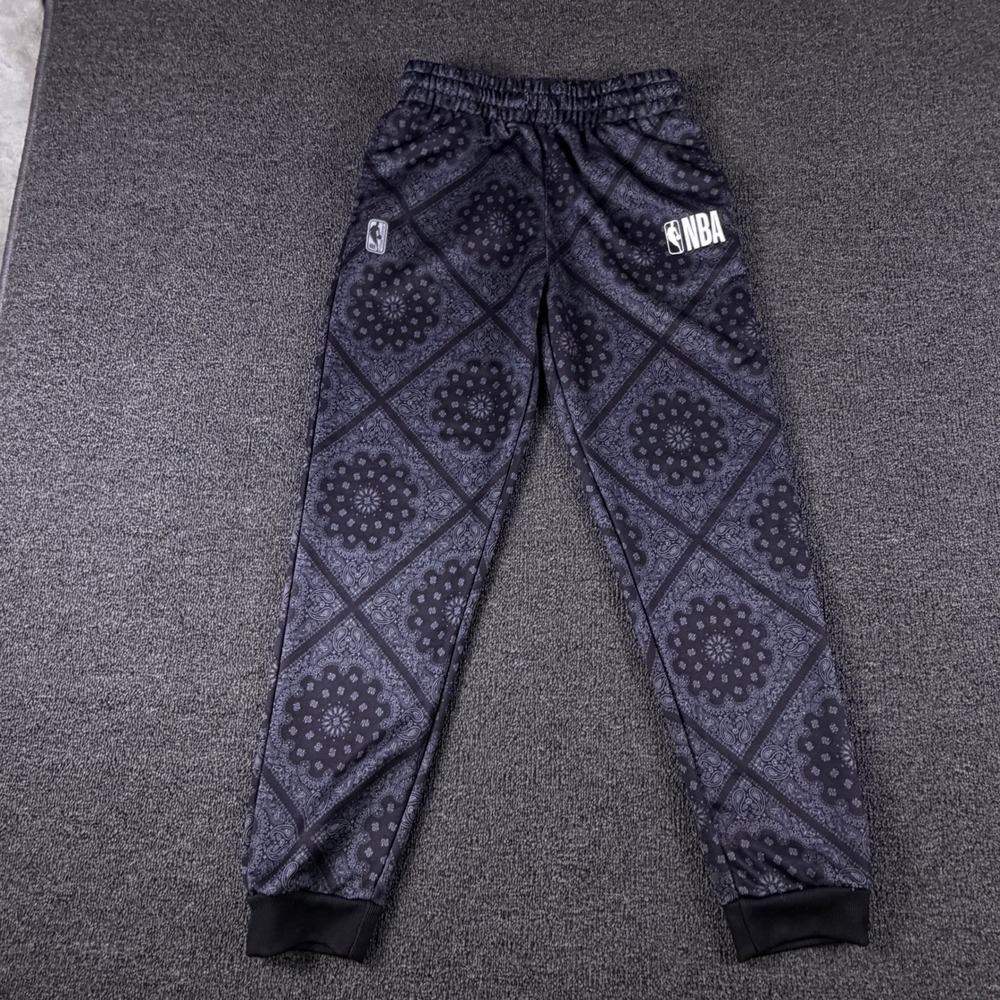 NBA Joggers Boys XL Black Bandana Paisley Basketball Streetwear EUC NBA